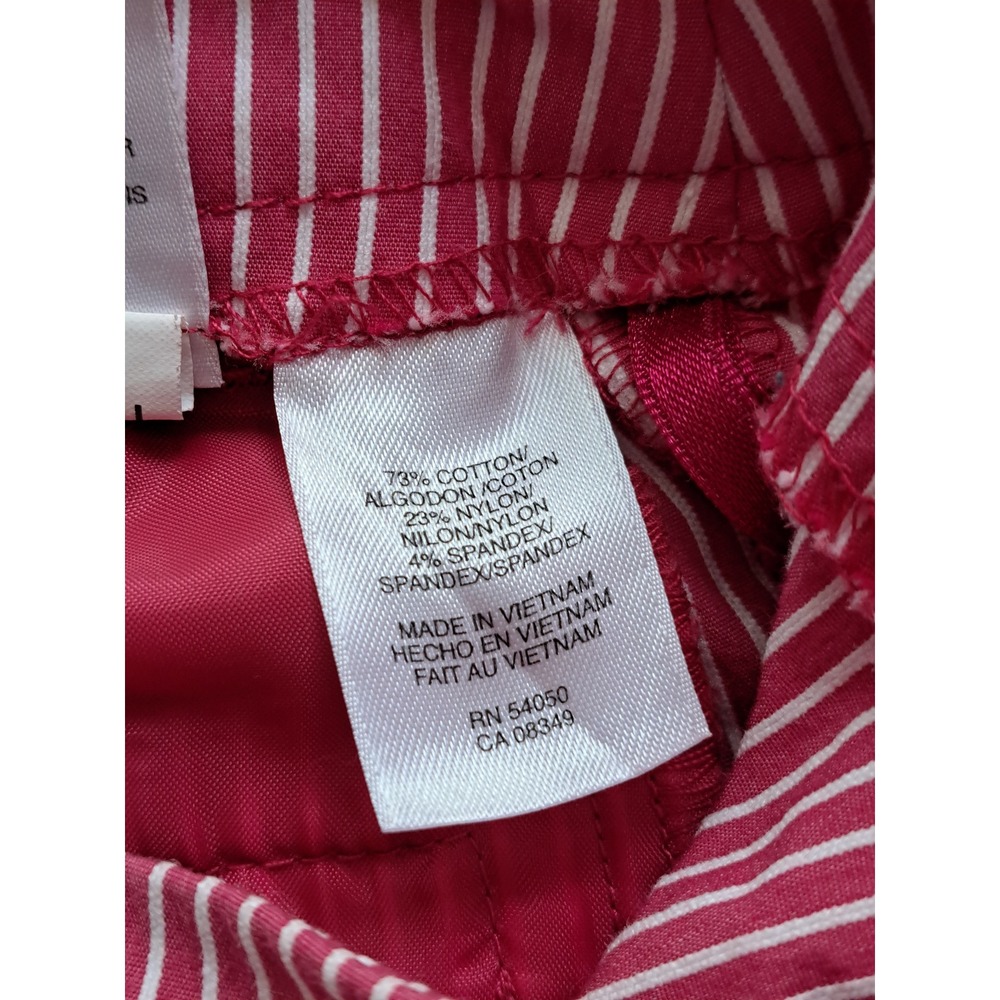 Anne Klein Pink White Pinstripe Stretch Shorts Womens Size 8 - Picture 6 of 9